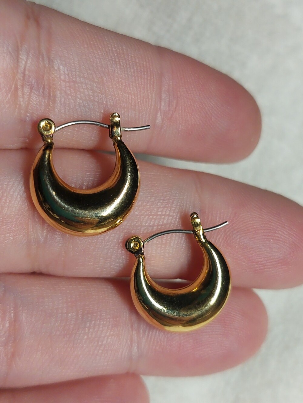 Gold Crescent Hoop Earrings - Classic Women Jewelry